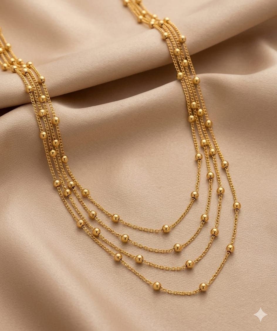 سلسلة حمصات5 أدوار - 5 Layer Beaded Chain Necklace