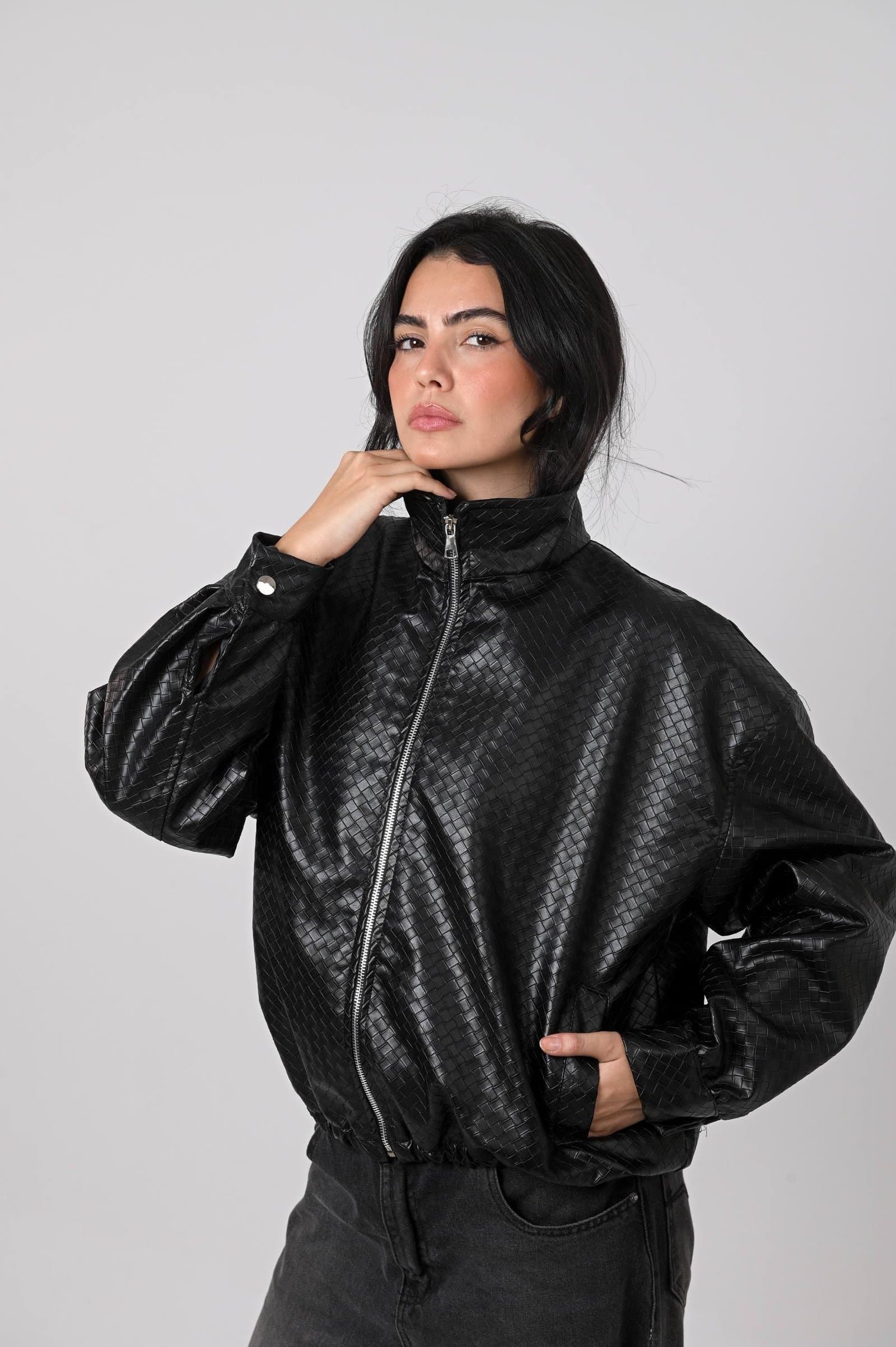 TEXTURED LEATHER JACKET 