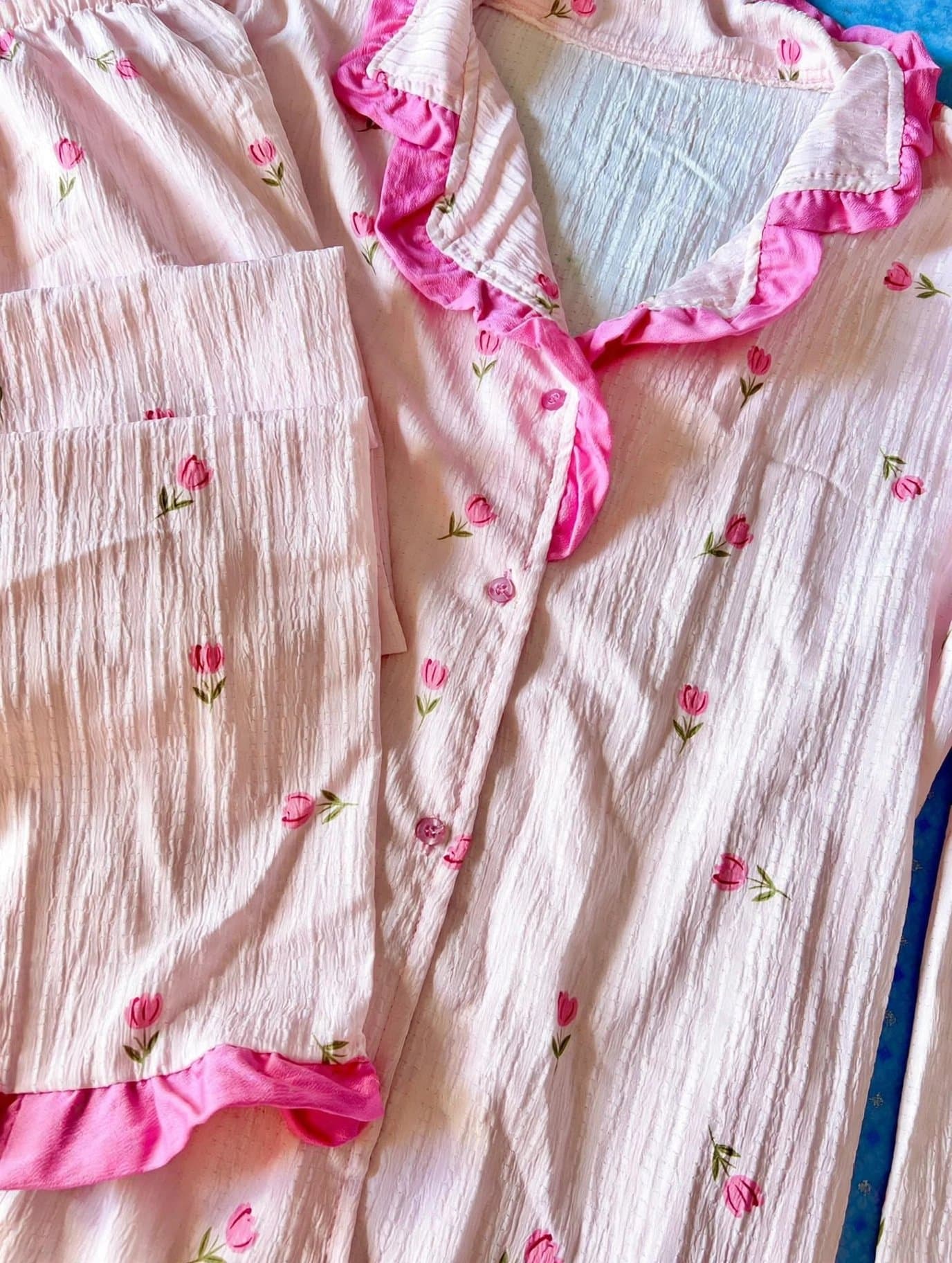 بيجامة توليب بينك بكرانيش - Tulip Ruffle Pajama