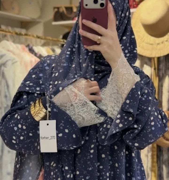 إسدال صلاة كحلي  بدانتيل أوف وايت 