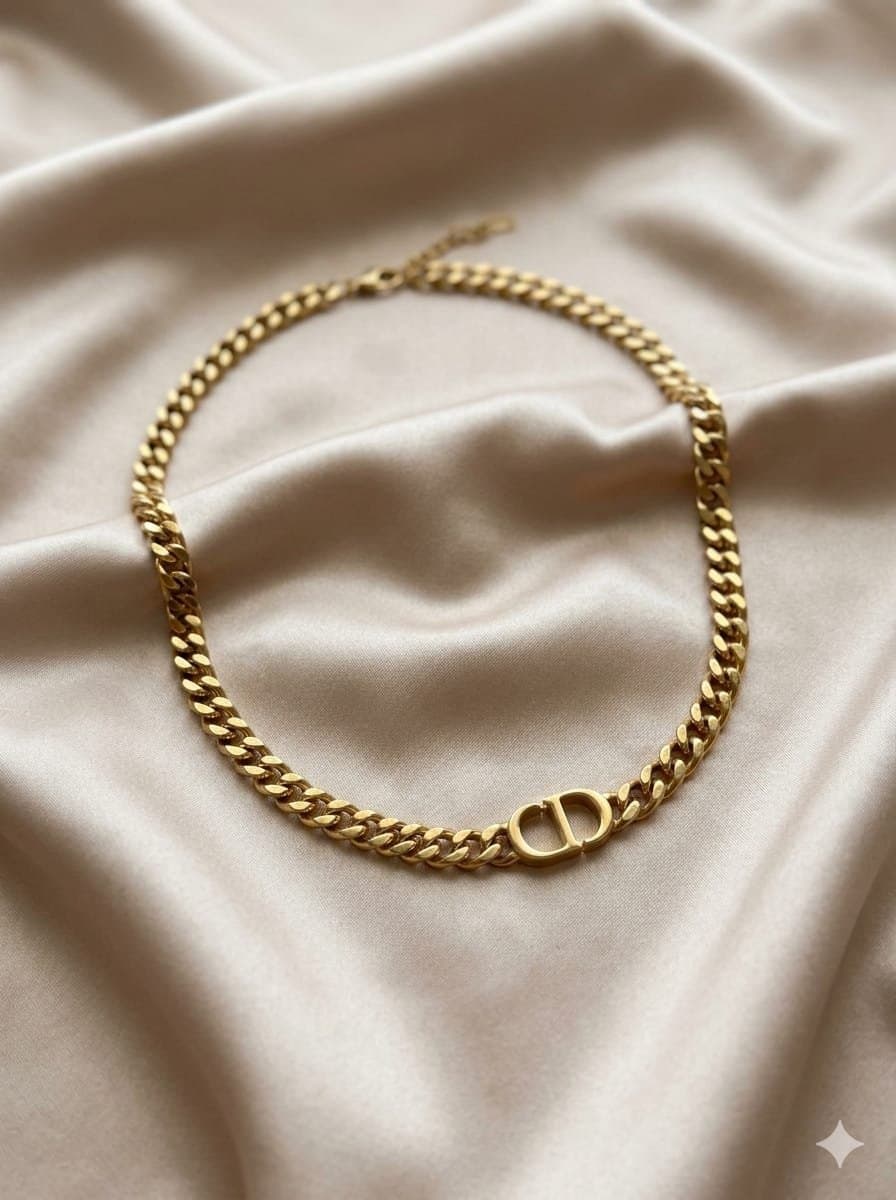 سلسلة ديور جولد – Dior Gold Chain Necklace 